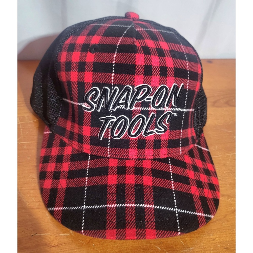 Snap-on Tools Buffalo Plaid Mesh Trucker Snapback Hat K Products Licensed NWOT